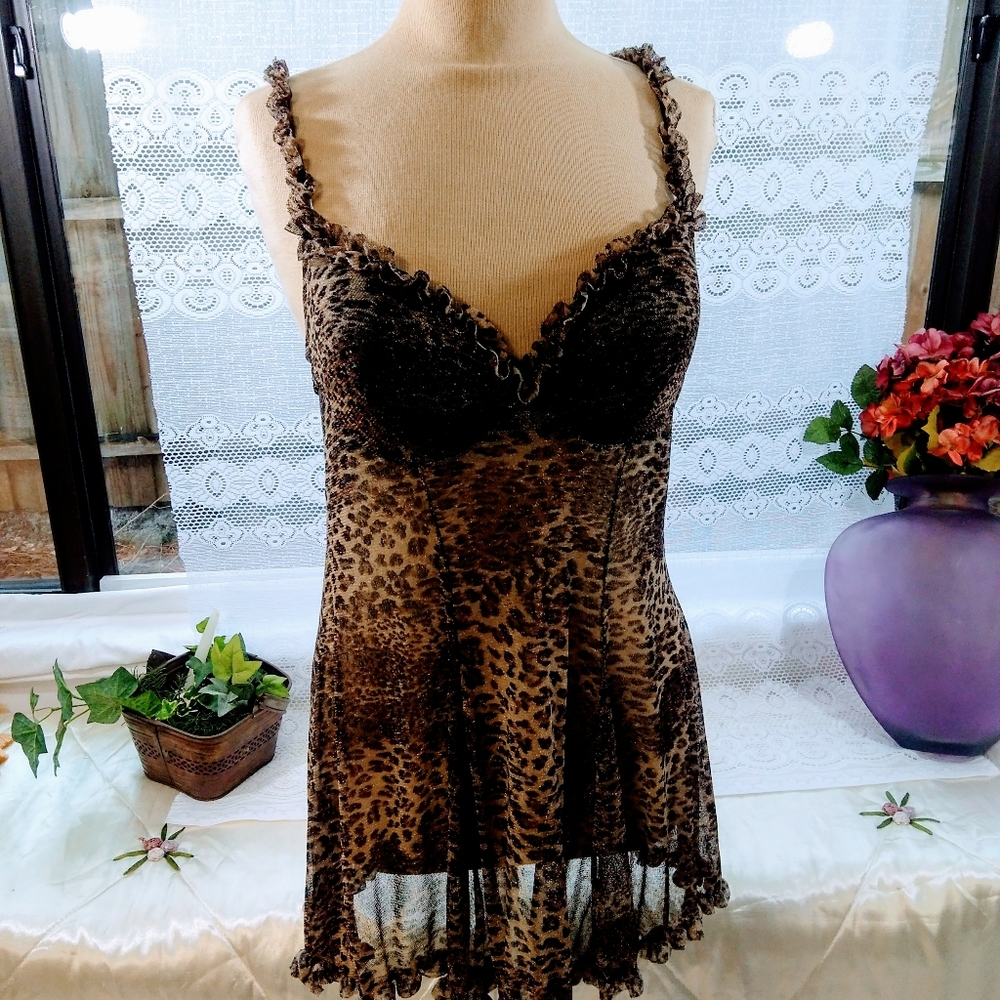 Enchanted negligee animal print size medium.
